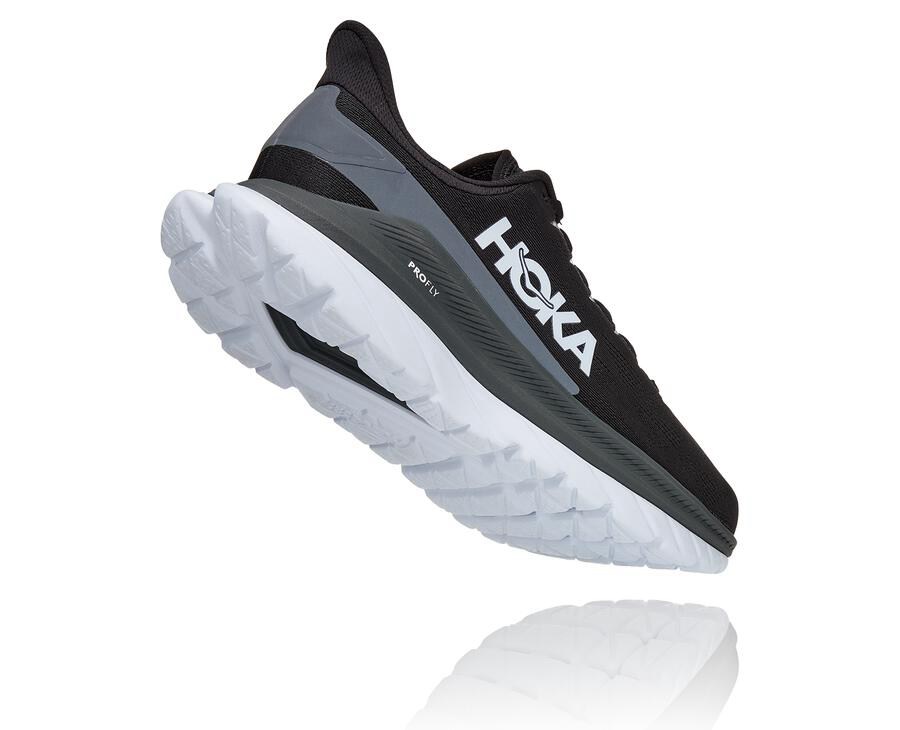 Hoka Australia One One Mach 4 - Mens Running Shoes Black/White - KASRL-9275